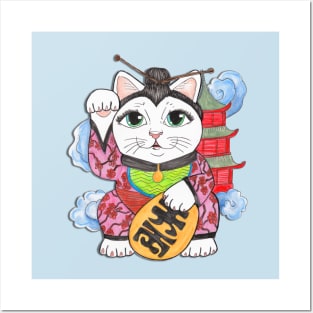 Maneki-Neko, Beckoning Cat Posters and Art